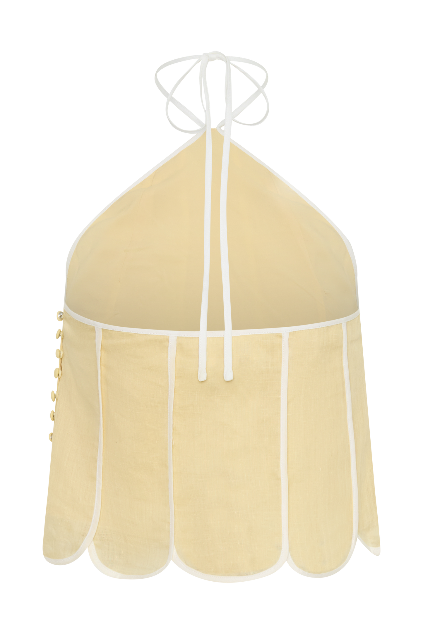 Georgia Panelled Halter Sleeveless Top - Butter