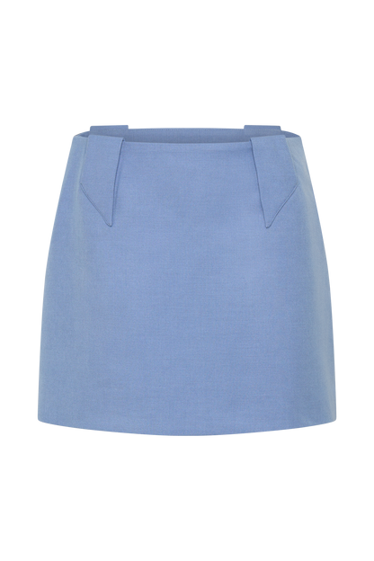 Gina Suiting Mini Skirt - Ocean Blue