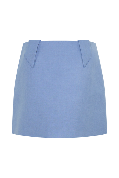 Gina Suiting Mini Skirt - Ocean Blue