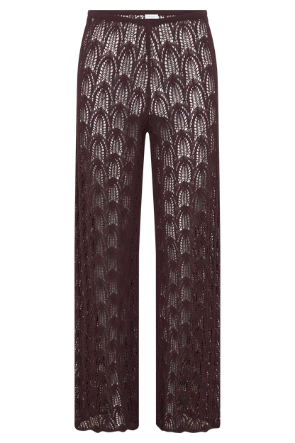 Glinda Crochet Pants - Chocolate