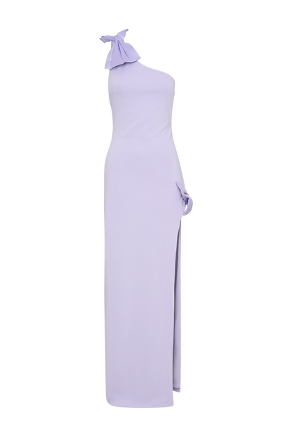 Hallie One Shoulder Bow Maxi Dress - Lilac