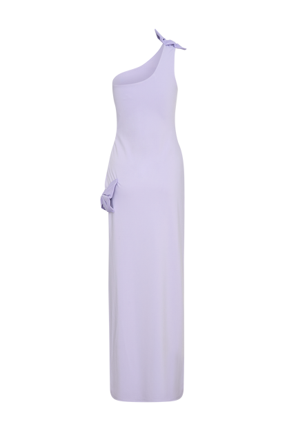 Hallie One Shoulder Bow Maxi Dress - Lilac