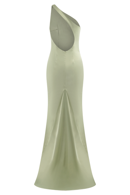 Harper One Shoulder Gown - Sage