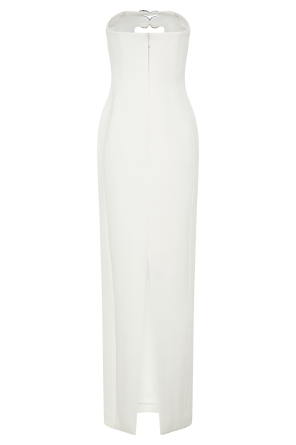 Hilda Embellished Strapless Maxi Dress - White