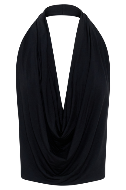 Huyen Cowl Front Modal Top - Black