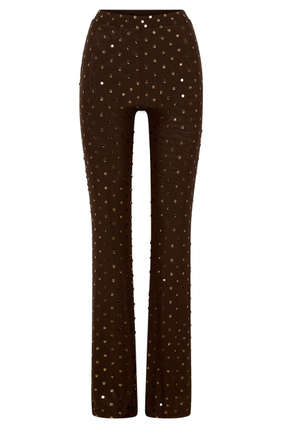 Jackie Diamante Straight Leg Pants - Chocolate