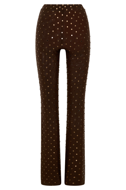 Jackie Diamante Straight Leg Pants - Chocolate
