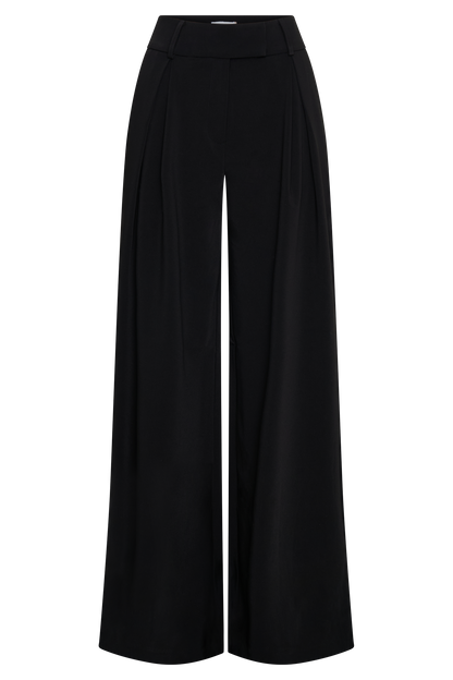 Jacqueline Pleated Wide Leg Pants - Black
