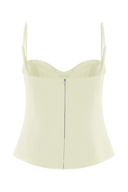 Jaime Spaghetti Strap Suiting Top - Ivory