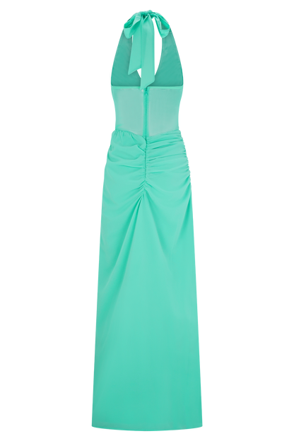Jonna Chiffon And Mesh Maxi Dress - Lagoon