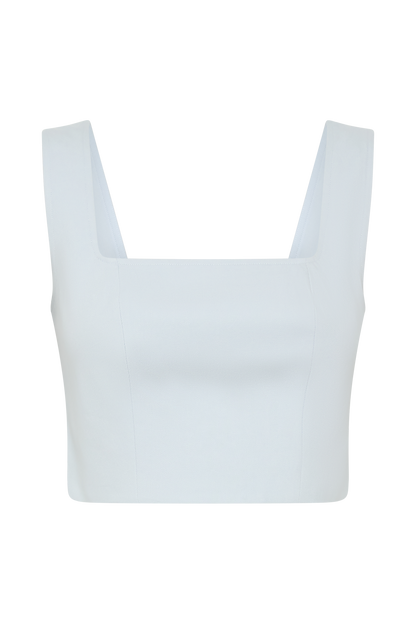 Josephine Crop Top With Open Back - Ice Blue