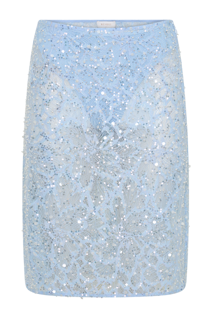 Kiara Pearl Beaded Midi Skirt - Powder Blue