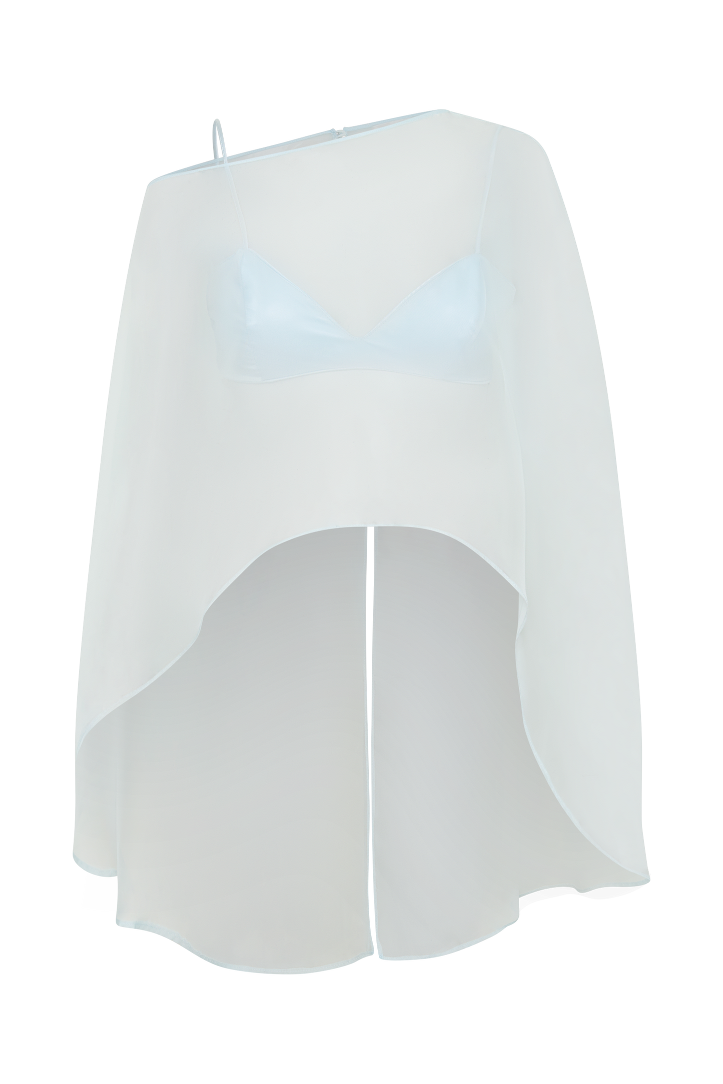 Kirstine Bralette With Chiffon Cape - Ice Blue