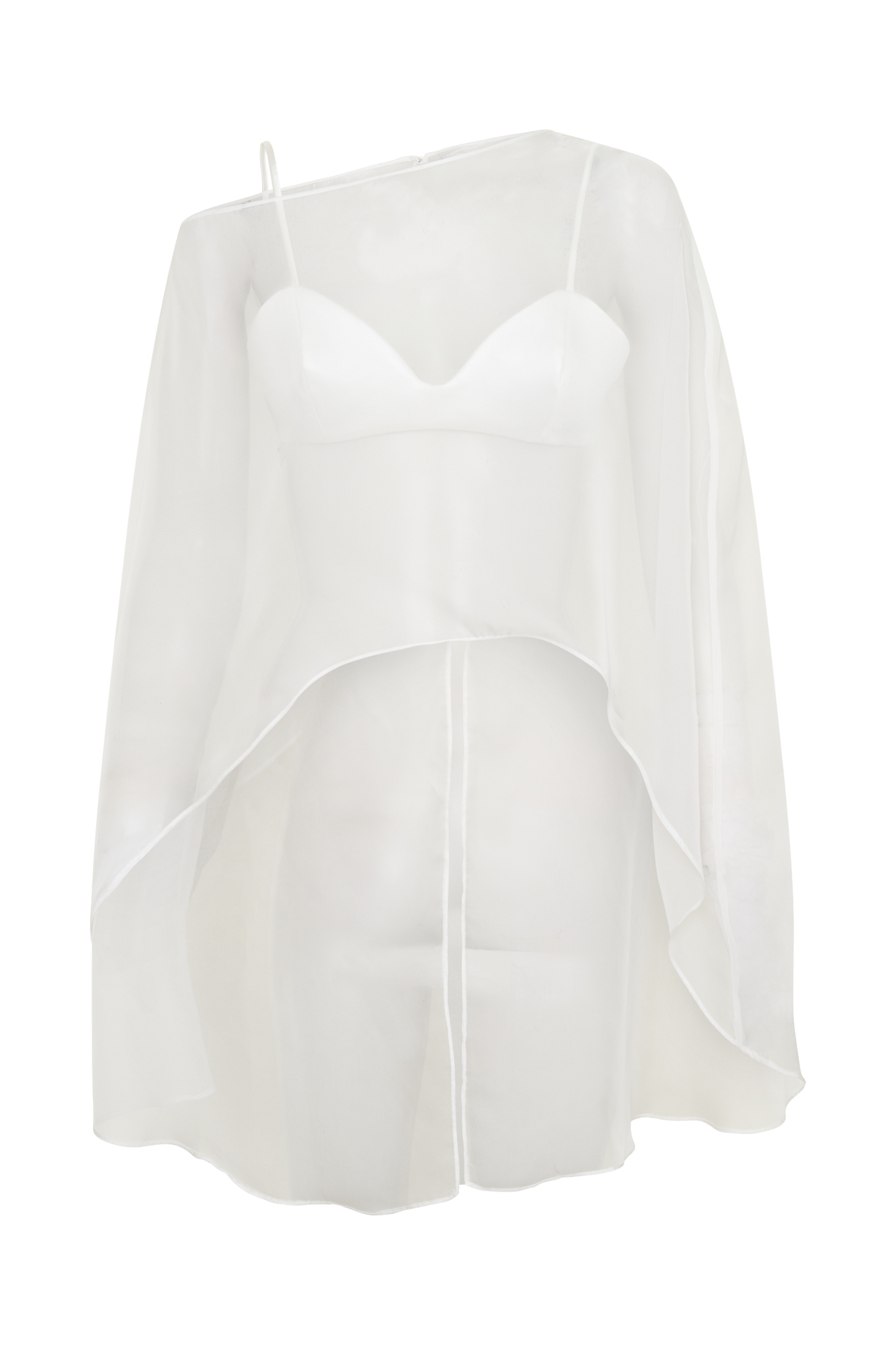 Kirstine Bralette With Chiffon Cape - Ivory