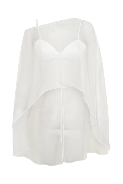 Kirstine Bralette With Chiffon Cape - Ivory