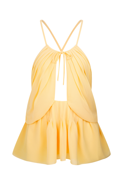 Korra Chiffon Halter Top - Butterscotch