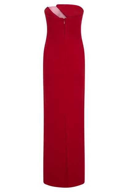 Lianne Strapless Maxi Dress - Red