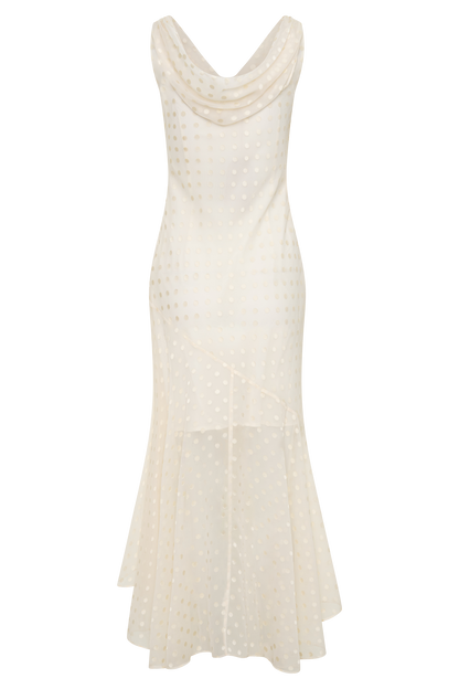Lilah Devore Midi Dress - Ivory