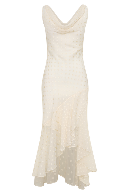 Lilah Devore Midi Dress - Ivory