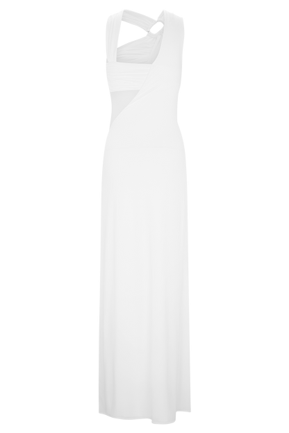 Lottie Slinky Maxi Dress With Split - White
