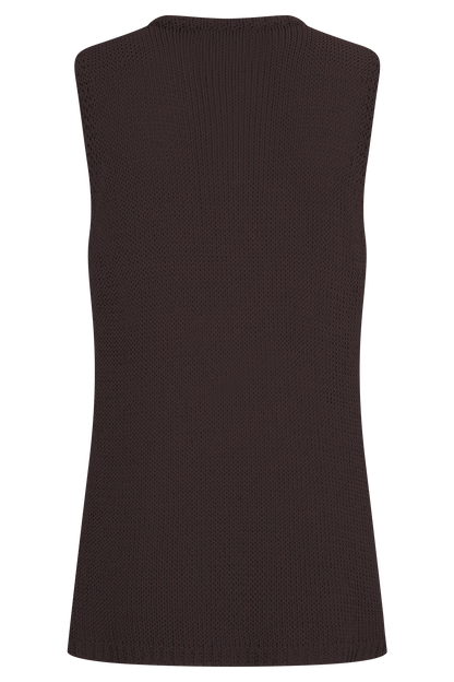Malani Knit Top With Hardware - Chocolate