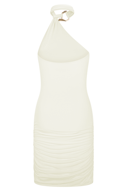 Mariposa Slinky Halter Mini Dress - Ivory