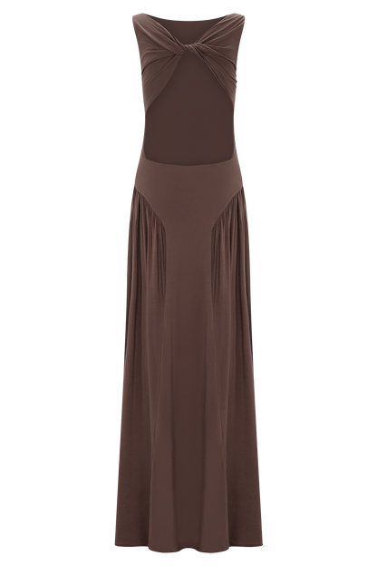 Marnie Modal Sleeveless Maxi Dress - Chocolate