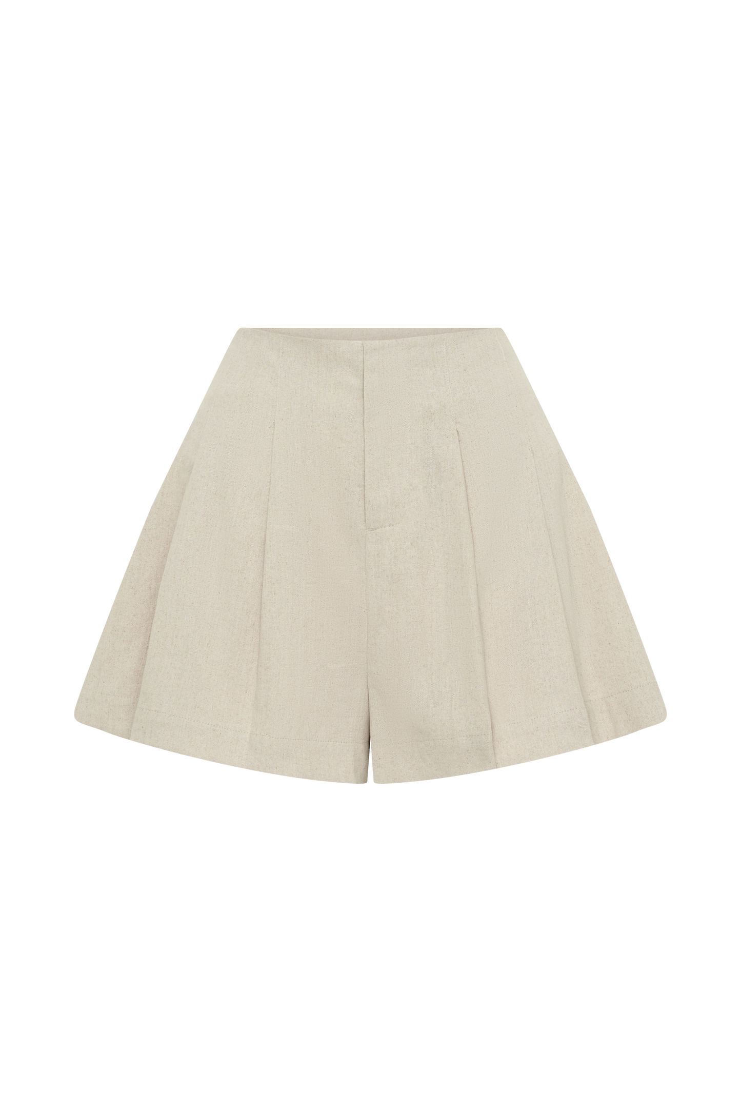 Martine Pleated Linen Short - Natural