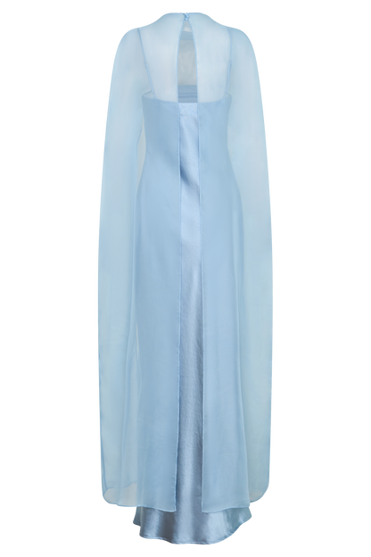 Martinne Chiffon Overlay Maxi Dress - Arctic Blue