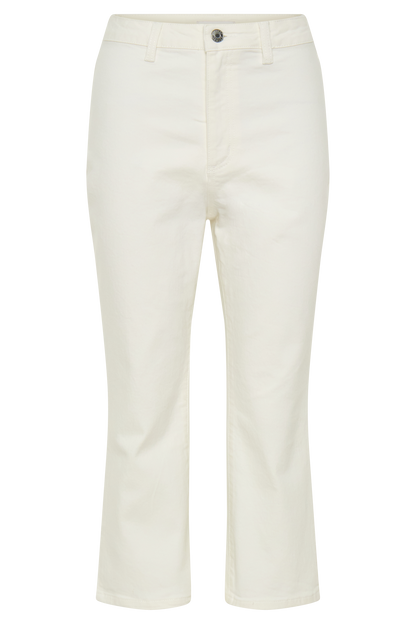 Mary Denim Capris - White