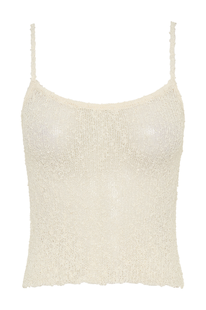 Mattais Boucle Knit Top - Ivory