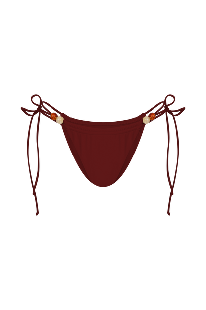 Memphis Beaded Bikini Bottom - Wine
