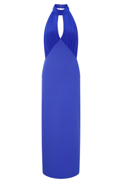 Mierah Halter Midi Dress - Cobalt Blue