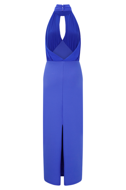 Mierah Halter Midi Dress - Cobalt Blue