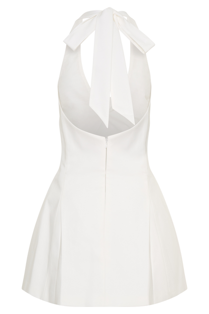 Nelly Halter Neck Cotton Mini Dress - White