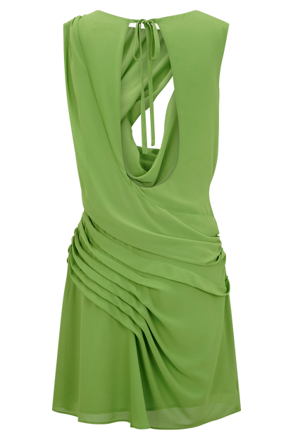 Oria Chiffon Mini Dress - Green