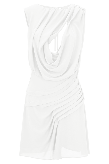 Oria Chiffon Mini Dress - White