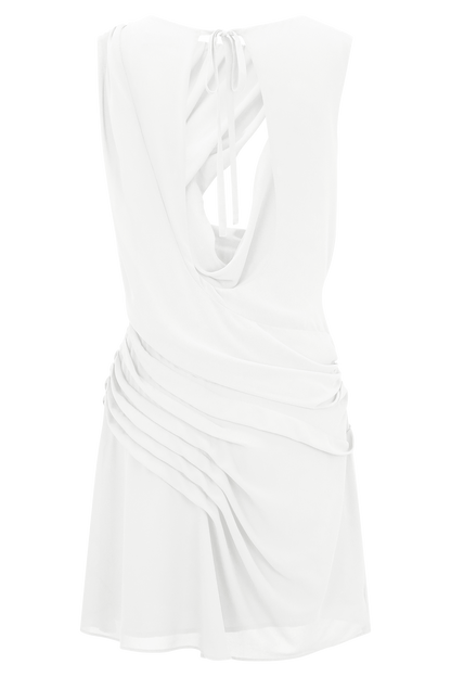 Oria Chiffon Mini Dress - White