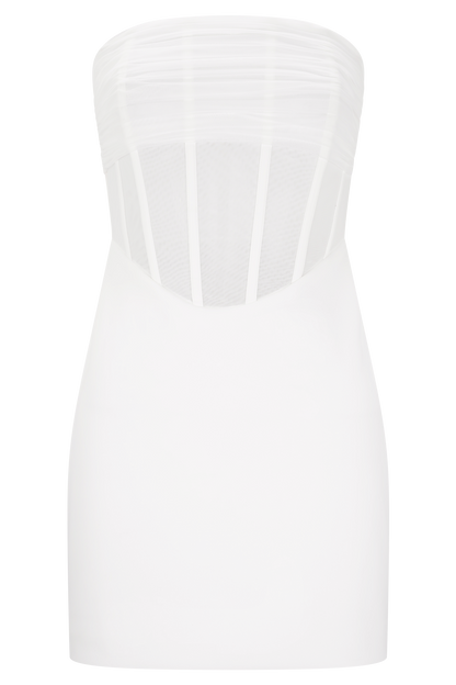 Palmer Mesh Corset Mini Dress - Ivory