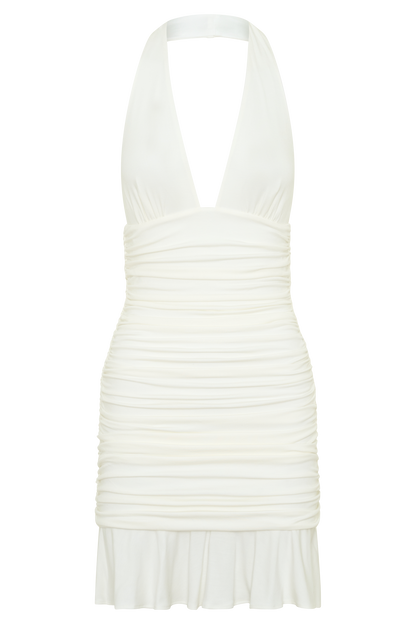 Peregrine Modal Halter Mini Dress - Ivory