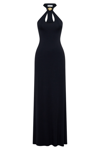 Ramona Modal Maxi Dress With Hardware - Black