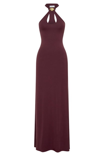 Ramona Modal Maxi Dress With Hardware - Mahogany