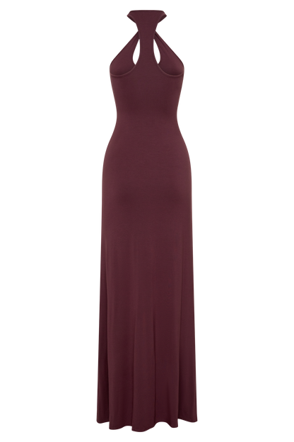 Ramona Modal Maxi Dress With Hardware - Mahogany
