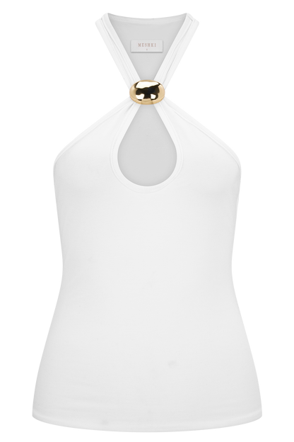 Ramona Modal Tank Top With Hardware - Ivory