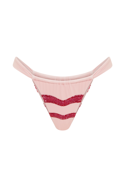Robyn Beaded Bikini Bottom - Pink