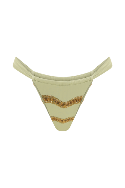Robyn Beaded Bikini Bottom - Sage