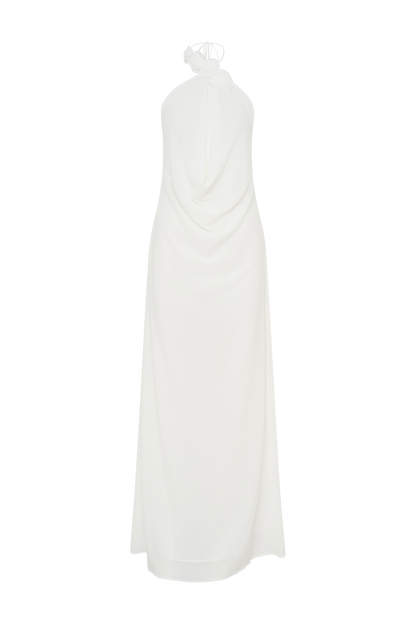 Rosalia Cowl Neck Maxi Dress - White