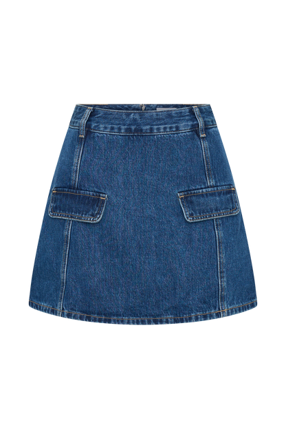 Rosalyn Mini Denim Skort - Dark Blue