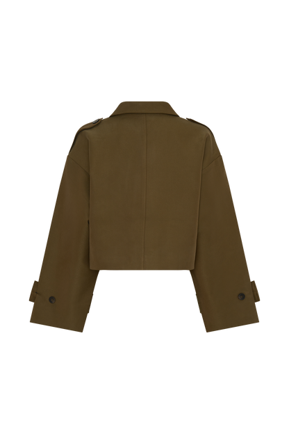 Rue Funnel Neck Bomber Jacket - Khaki