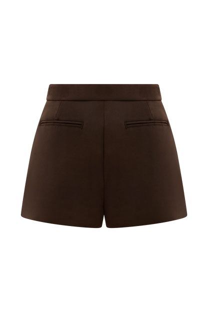 Sally Faux Suede Short - Milk Chocolate